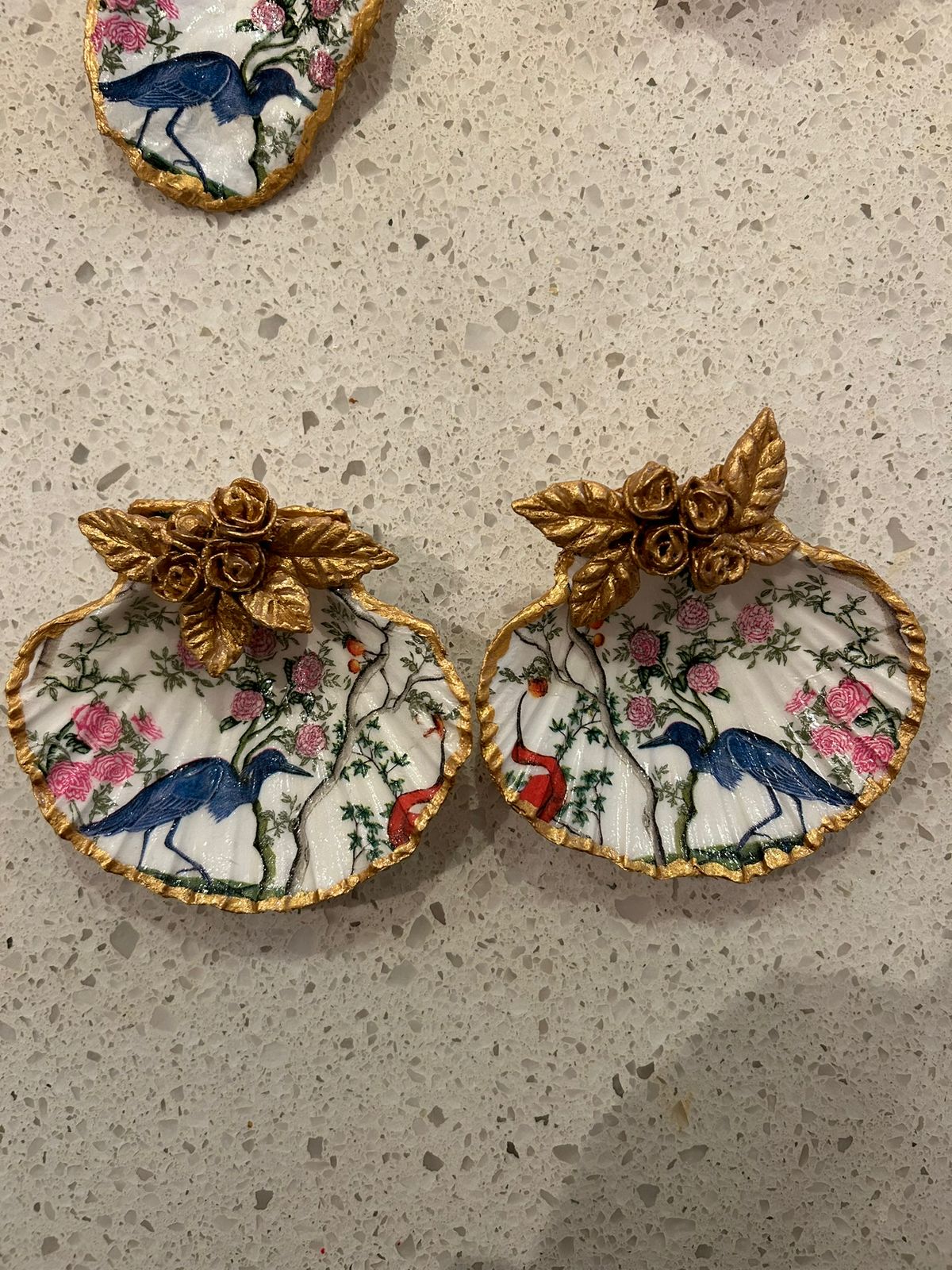 Bird Garden Scallop Shell