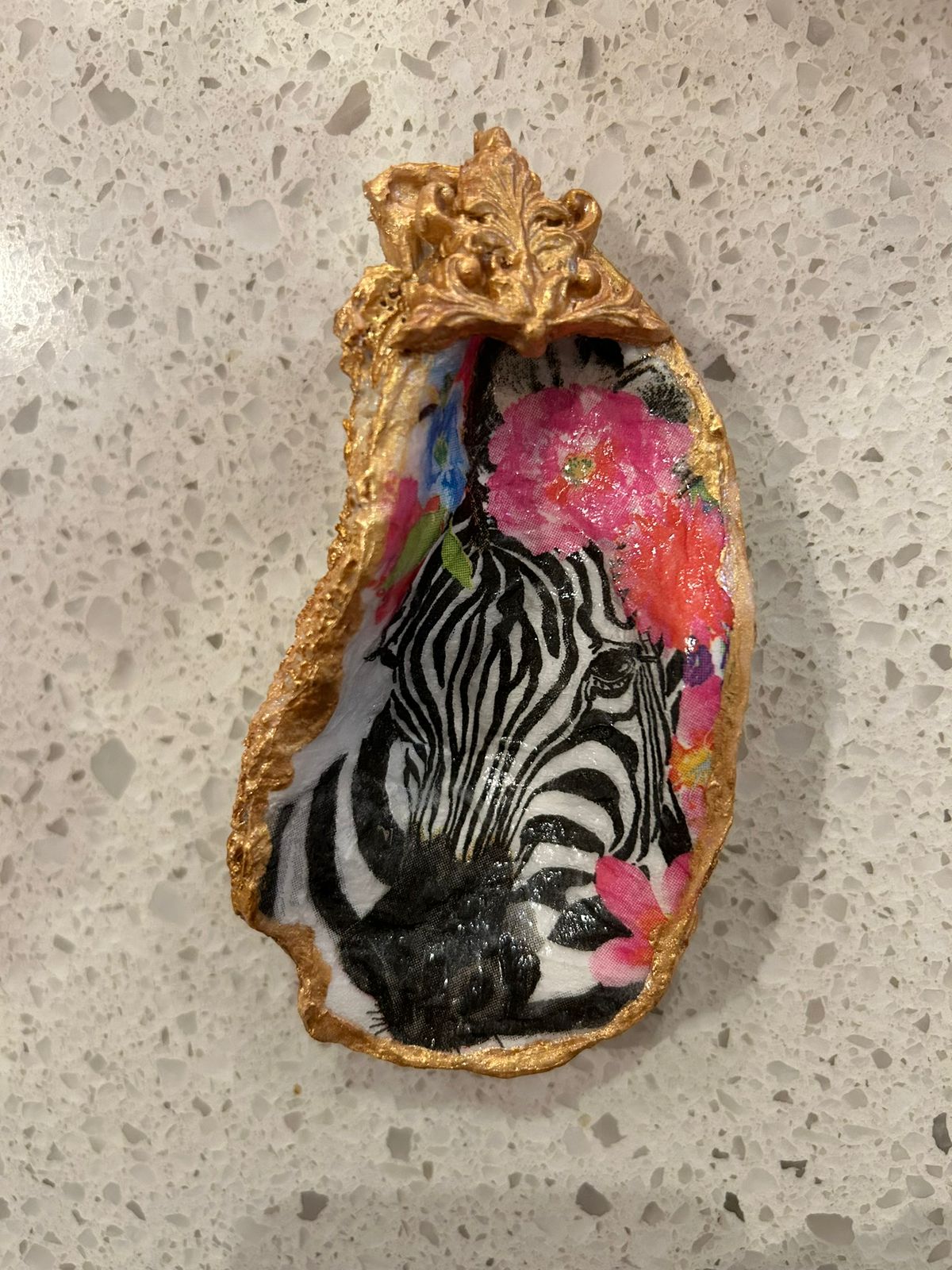 Floral Zebra Oyster Shell